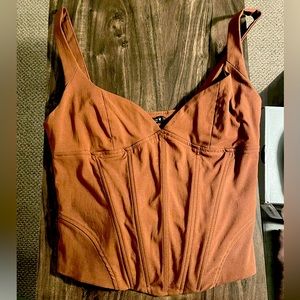 Zara Medium brown fitted corset top